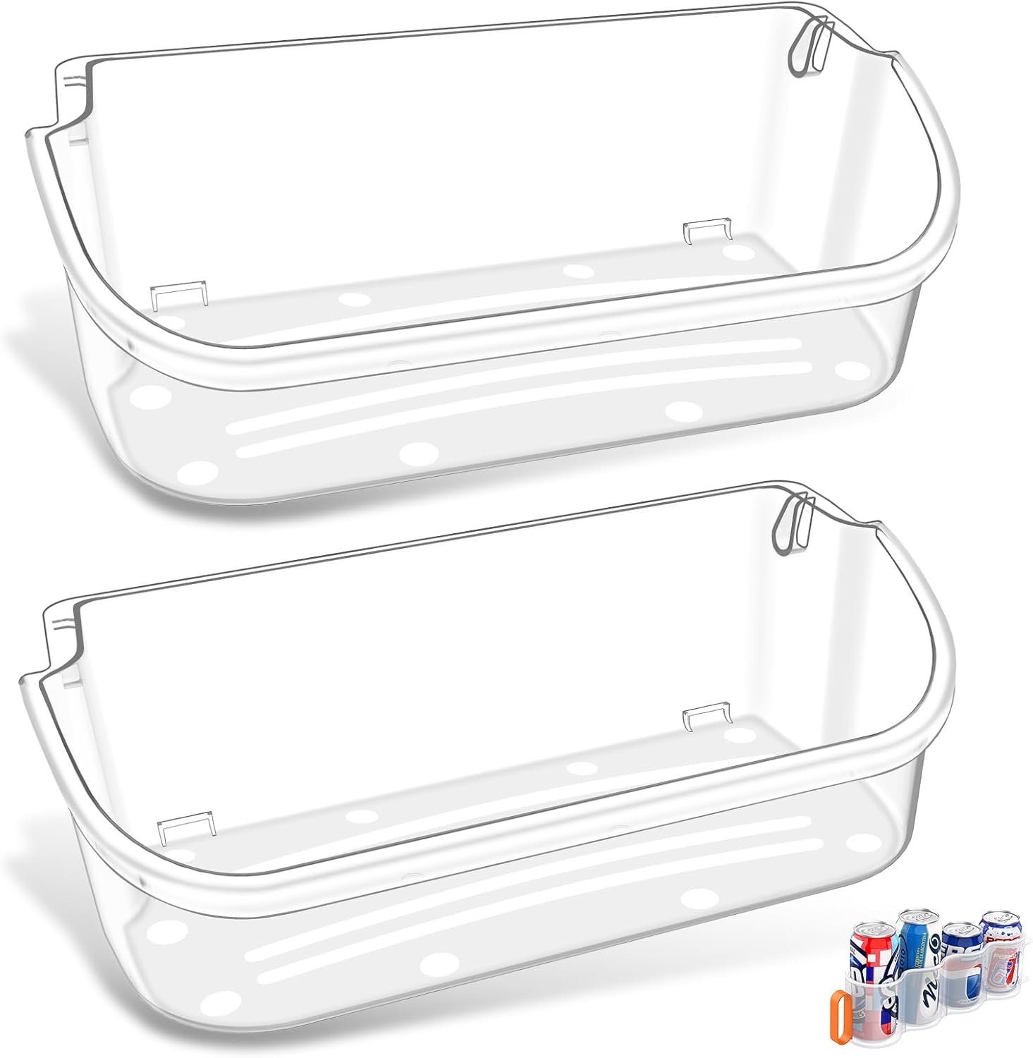 [2 PACK] UPGRADED 240356402 Refrigerator Door Bin Compatible with Frigidaire Door Shelf Replacement Refrigerator Door Shelves FFSS2615TS0 LFSS2612TF0 FGHS2631PF4A LFSS2612TE0 FFSS2615TS5 Door Bin 240356402 door bin 2 PACK