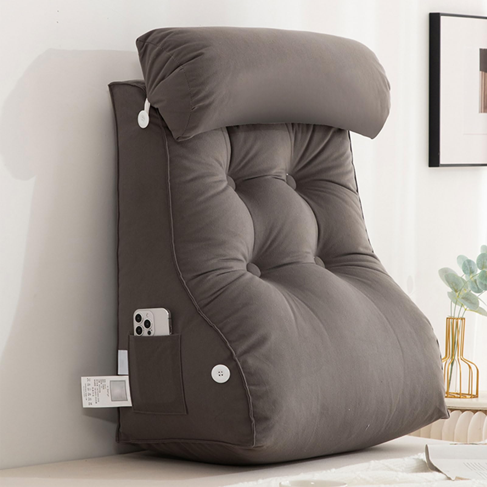 Coussin de lecture avec support lombaire ergonomique pour se détendre au lit