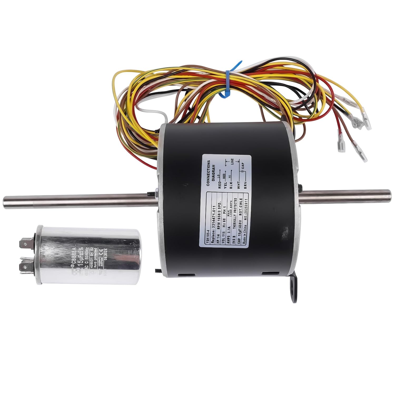 Fan Motor 115V 1650RPM 3 Speed Replacement for Penguin II Genteq F48AE48A61 3314471.011