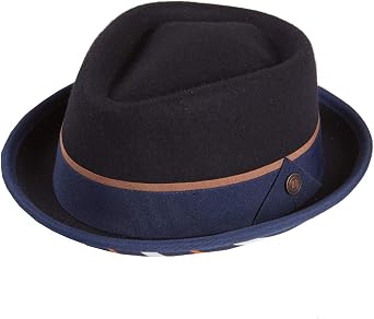 Mens Porkpie Felt Hat with Lined underbrim - Bruno