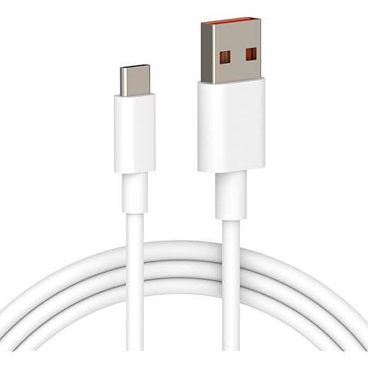 Mi Usb To Type C 120W Hypercharge Cable, 6A Fast Charging Cable With Up To 480 Mbps High-Speed Data Transfer & Sync Cord Compatible With All Xiaomi Smartphones And Devices (White,1 Meter)