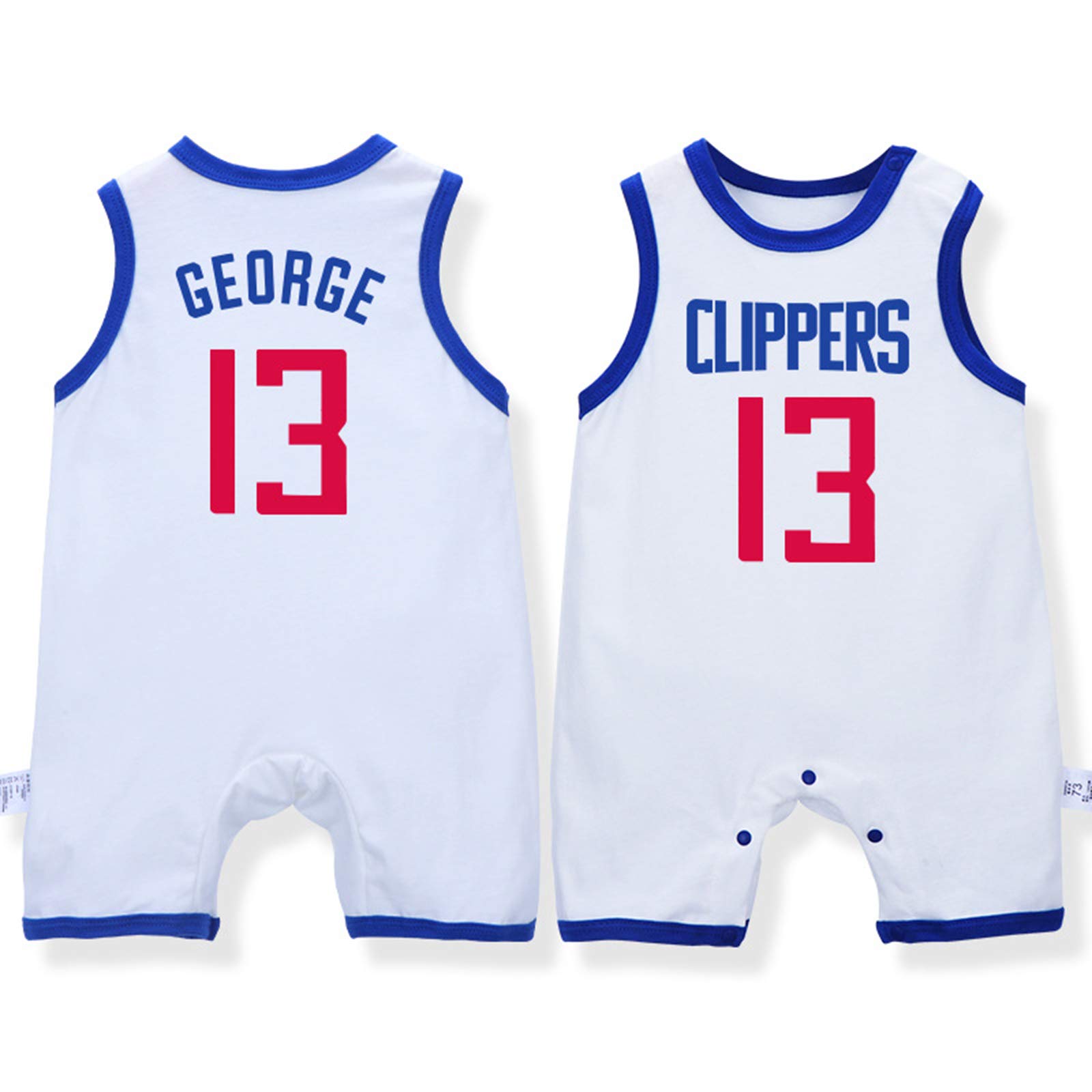 Baby basketball uniform, sleeveless vest, 0-15 months cotton James Lakers jumpsuit