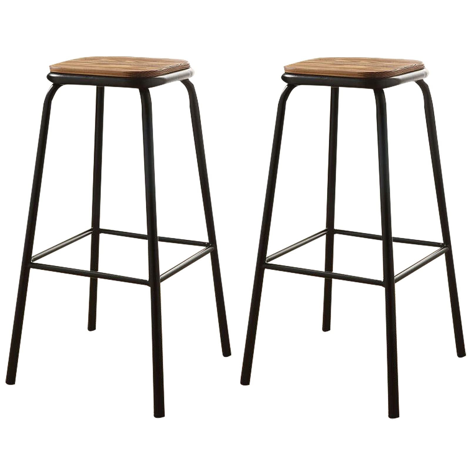 Tabourets hauts de bar confortables en bois noir pour comptoir de cuisine
