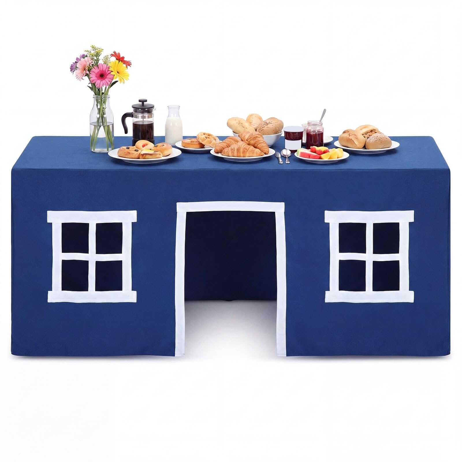 Oudain Large Playhouse Table Cloth Table Fort Tent Cover Playhouse Indoor Outdoor Tablecloth for Birthday Party Playground Play Accessory โ image 1