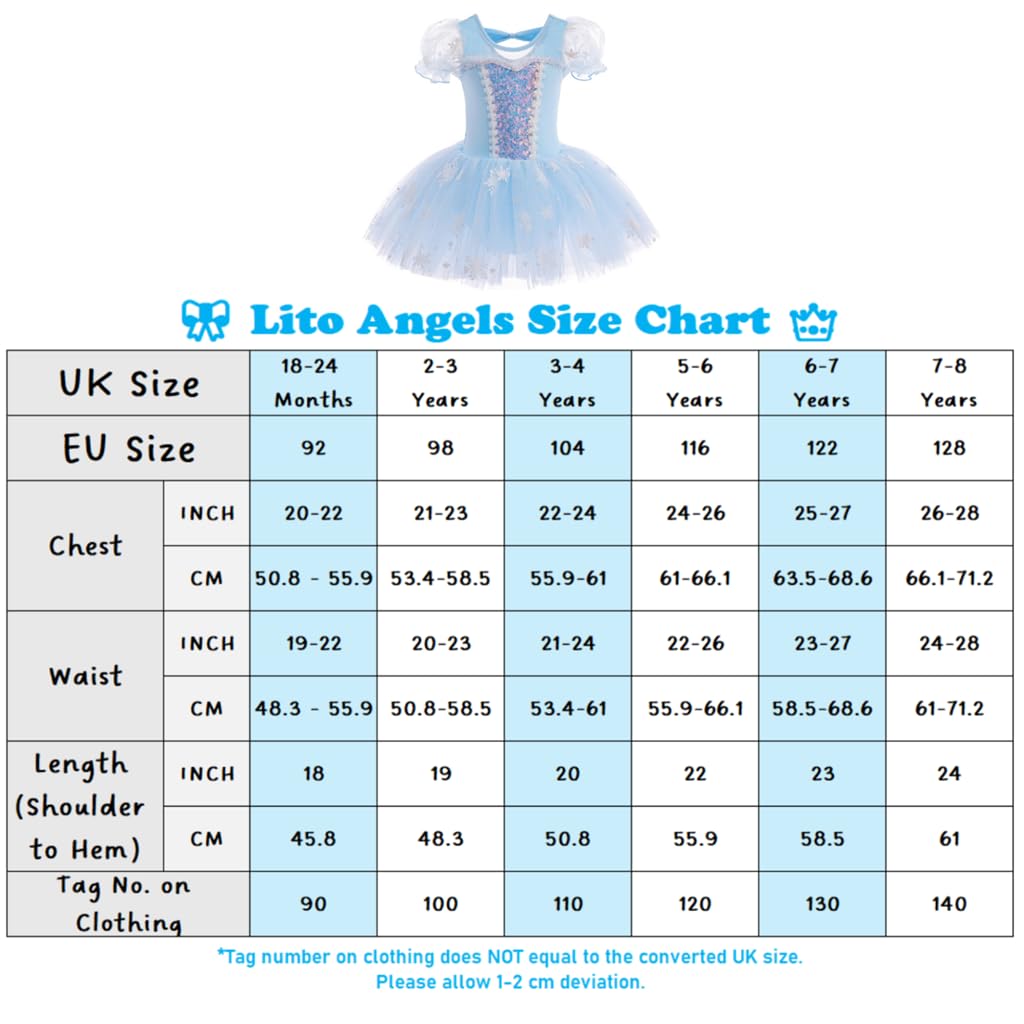 Lito Angels Disfraz Bailarina de Ballet Princesa para Niñas, Vestido Maillot de Danza Baile con Falda Tutu — view 7
