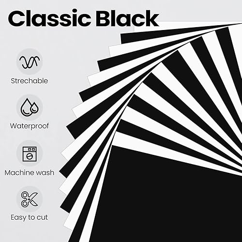 Miniatura 3 de Colarr Paquete de 44 rollos de vinilo HTV de transferencia de calor en blanco y negro, paquete de vinilo para planchar de 12 x 12 pulgadas, rollos