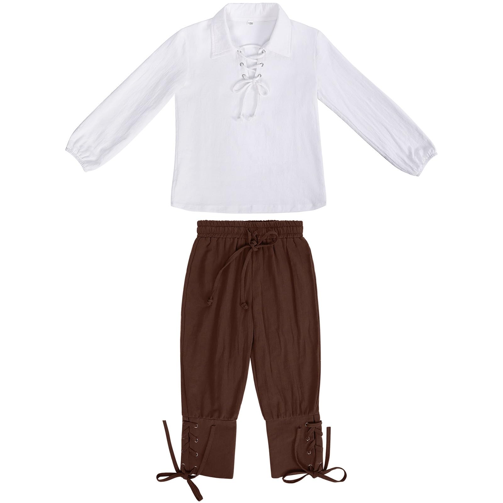 Generico Bambini, Ragazzi Set Medievale Camicia Pantaloni Alla Caviglia Costume Di Halloween Per Top E Pantaloni Scozzesi Giacobiti, Ideale Per Le Vacanze