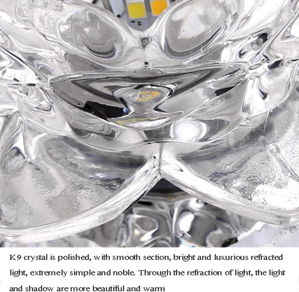 6 Pcs Crystal LED Downlight Baffle Trim 3W/5W Modern Crystal Ceiling Light Led Recessed Downlight for Living Room, Kitchen, Bedroom, Corridor Lighting Cut Size: 50-90mm