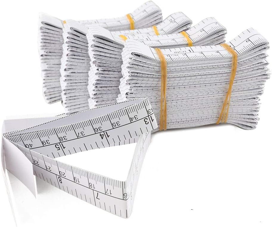 WIN TAPE 1 Meter 40" Paper Tape Measure, Wound Measuring Rulers, Educare Used Measuring Babies Head, Disposable Pack of 100