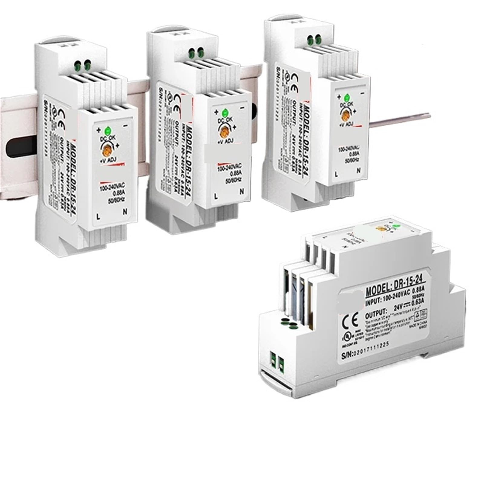 Transformateur rail DIN alimentation CA 220V vers CC 24V
