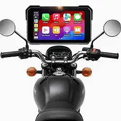 Multimídia Para Moto com CarPlay e Android Auto, Sistema de Navegação Bluetooth, Tela Digital, Suporte para Guidão de Motocicleta