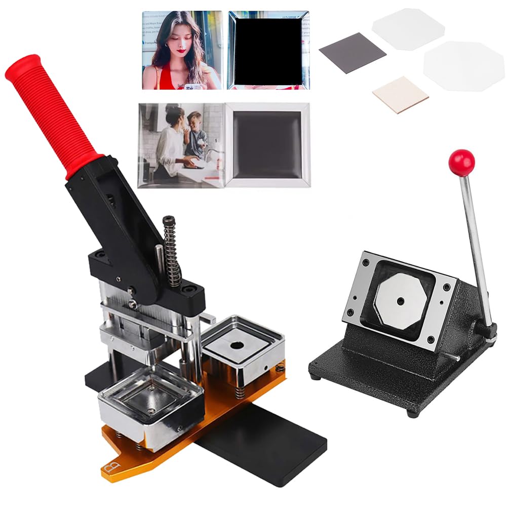 JKJZSALJ 63.5 * 63.5Mm Photo Magnet Machine,Button Badge Maker,Diy Fridge Magnets Pin Maker Machine,Photo Magnet Machine Used To Decorate Refrigerators,Any Iron Furniture,Frid