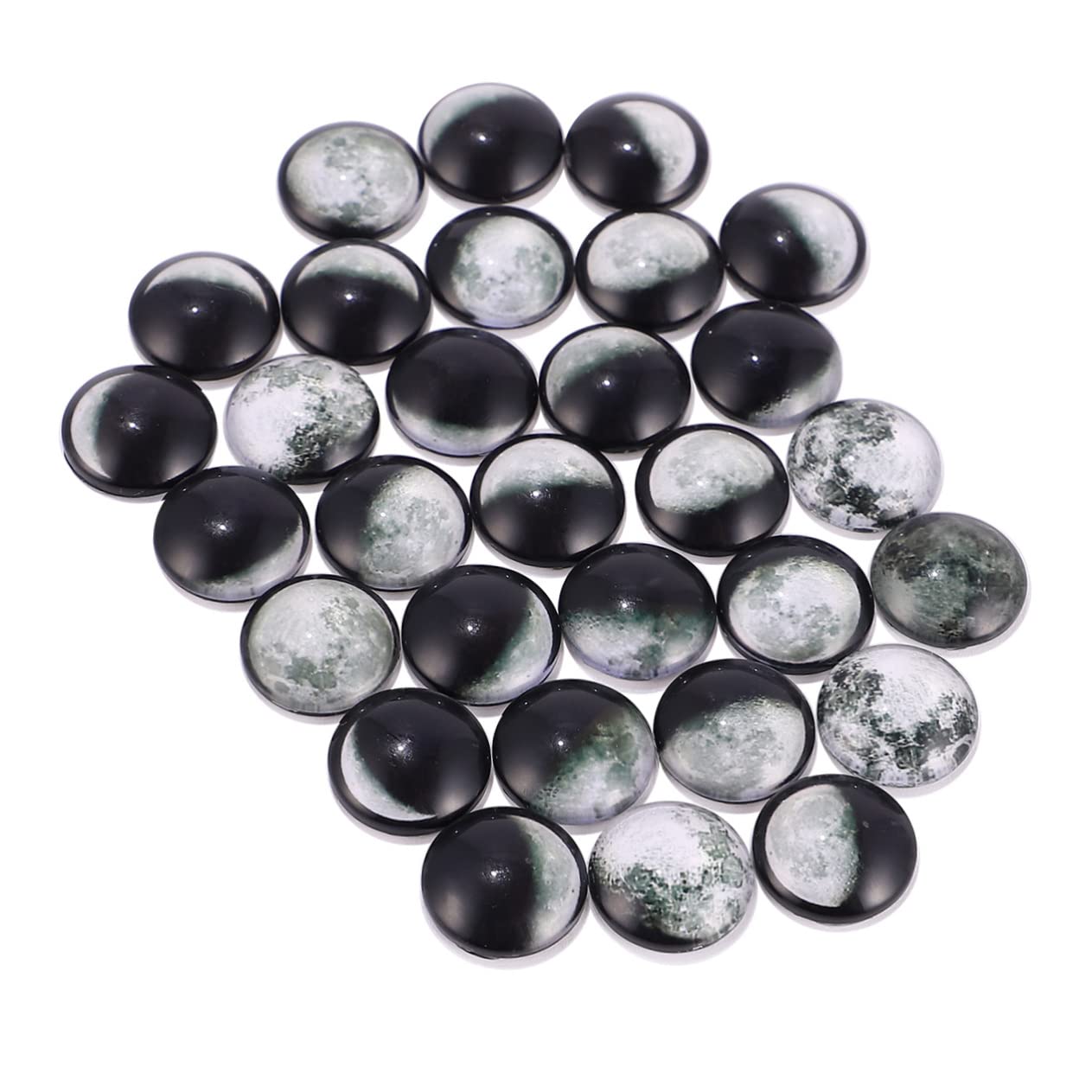 TEHAUX 200stücke Patches Mit Mond-eklipsen-muster Gedruckte Glassteine Für Schmuckherstellung Und Bastelprojekte Für -dekorationen