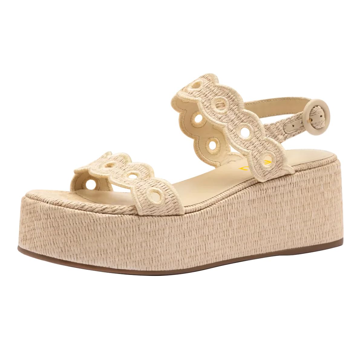 FSJ Women Boho Wedge Sandals Low Platform Open Toe Cut-Out Strappy Stylish Summer Casual Party Shoes Size 4-16 US