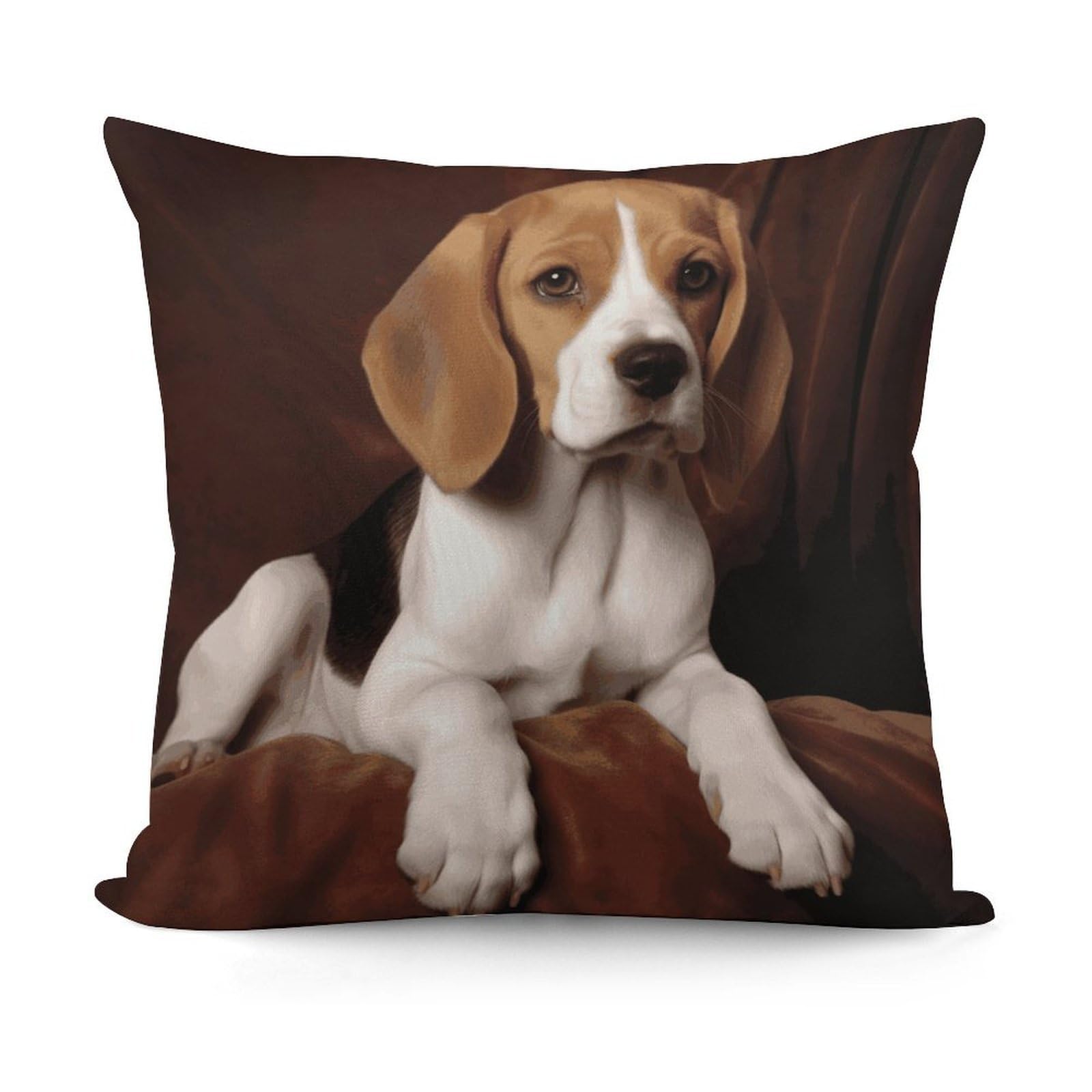 JTREHY Ovely Pet Dog Beagle Pillow Cover Soft Cozy Decorative Pillow Protector Square Luxury Cushion Cover Cases for Sofa Bed Car Chairs and Any Room Pillowcase