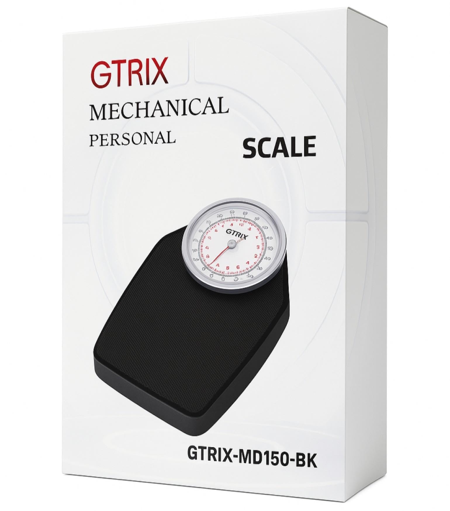 Bilancia pesapersone da bagno stile medico grande quadrante facile lettura fino a 150 kg 23 pietra 4,1 kg meccanica nera Gtrix accurata incrementi 500g antiscivolo analogico