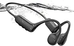 Fone de Condução Óssea Bluetooth 5.3, IPX8 À Prova D'água, 32GB Memória Interna, 8-10 Horas Bateria, para Natação e Esportes Aquáticos
