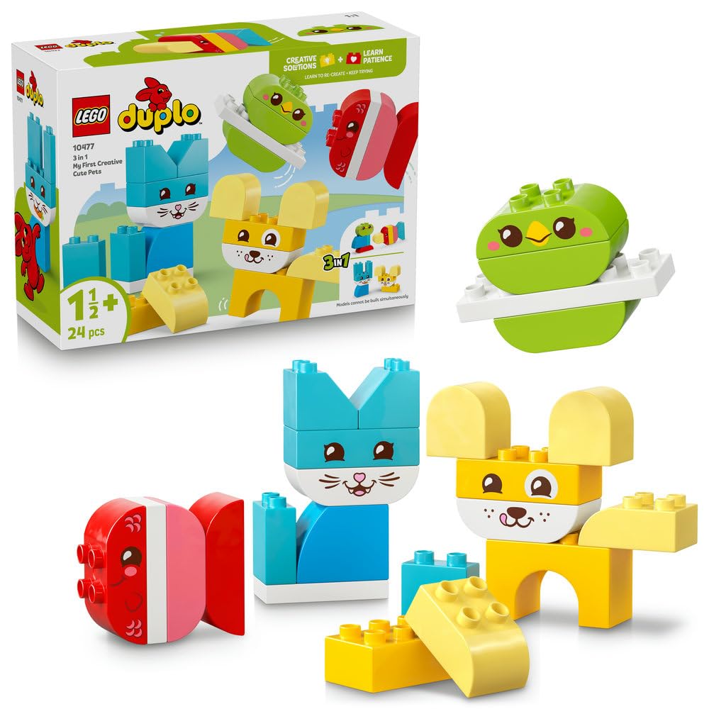 レゴ(LEGO) デュプロ はじめてのデュプロ 3 in 1 ペットをつくろう おもちゃ 玩具 誕生日 プレゼント ブロック 知育 男の子 女の子 子供 1歳半 2歳 3歳 幼児 動物 生き物 インテリア オシャレ 10477