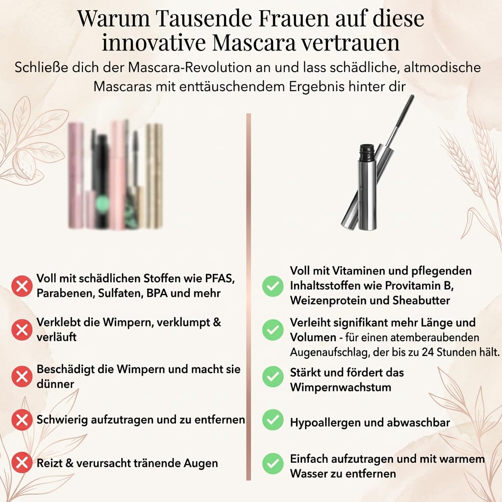 Faccelove Natürliche Mascara Definierend Schnelltrocknend Natürliches Volumen Alltag (Balm Braun*2)