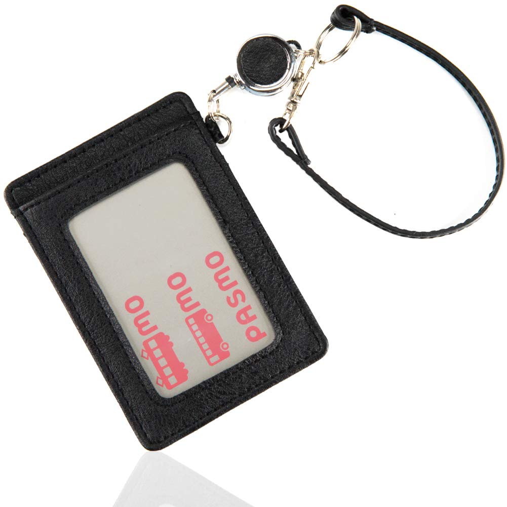 Amazon | [トレリア] リール付き 定期入れ パスケース 本革 PU