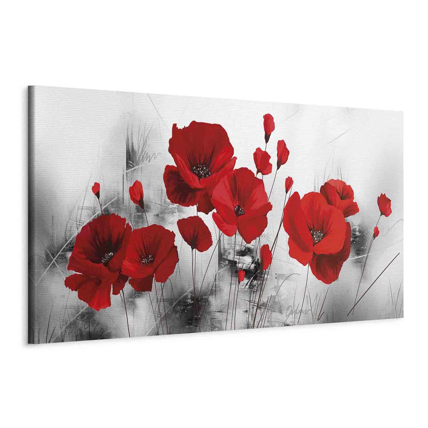 B&D XXL - Quadro Moderno per Soggiorno Grandi, Fiori Papavero, 135x45 cm | Chiodi Inclusi, 1 Pezzo, Stampa su Tela, Decorazione da Parete, Resistenti Allo Sbiadimento, Produzione Europea