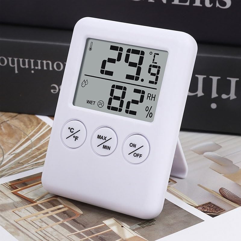 ABS Electronic Thermometer Hygrometer Indoor Kitchen Refrigerator Digital Display Watch Strap Stand