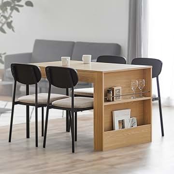 Amazon.co.jp: ダイニングテーブル 棚付き