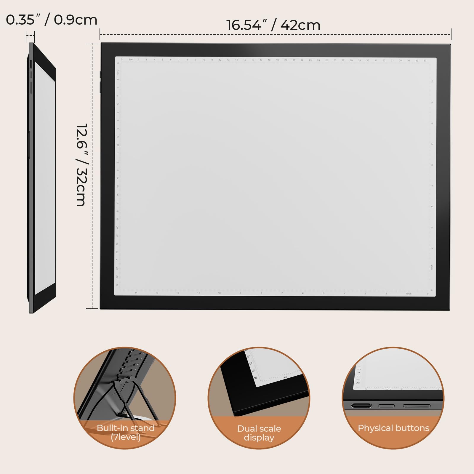 DONPODER A3 Light pad for Diamond Painting,10 Level Adjustable Brightness Art Tracing Board with Stand- Ultra-Thin Light Box for Diamond Art Drawing - Image 2