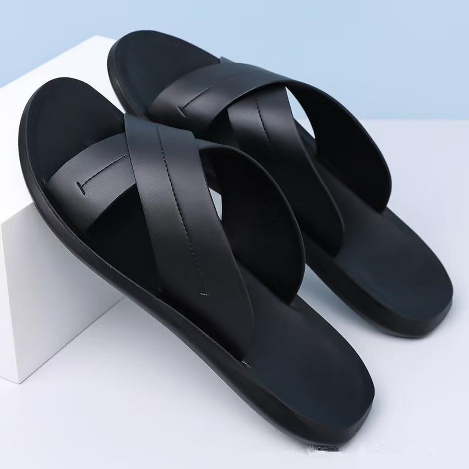 Ciabatte Uomo Donna Estive Sandali Estivi da Esterno, Scarpe Spiaggia Piatte Casual Antiscivolo con Suola Morbida per Uomo-marrone-47