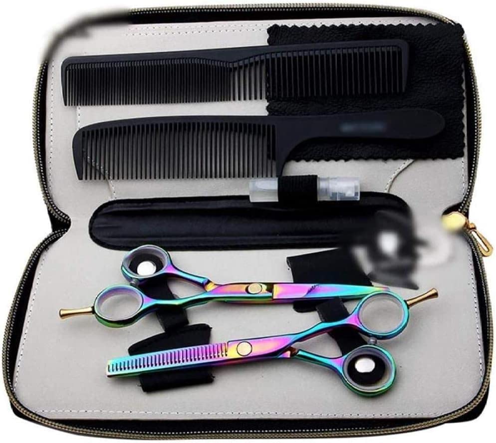 Forbici da Barbiere Set di Forbici Colorate da 5,5 Pollici Set di Forbici da Parrucchiere Professionali Piatte + Denti