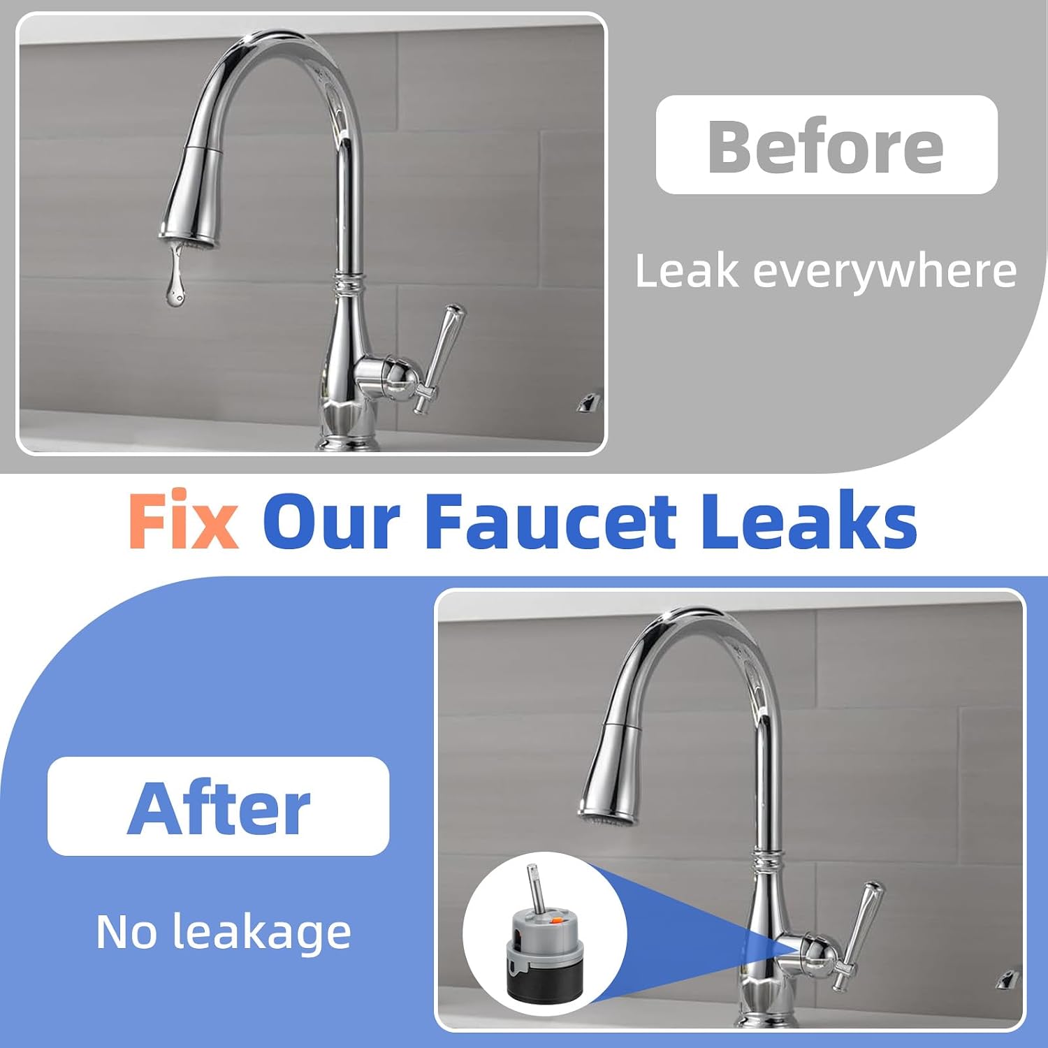 RP50587 Cartridge Valve for Delta, Comes with RP51503 Bonnet Nut | Fit Single-Handle Kitchen and Lavatory Faucets for DIAMOND Seal Technology Models with 36 mm Motion