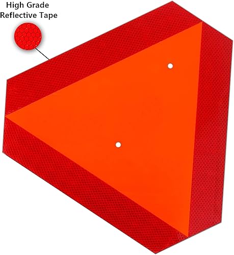 Miniatura 3 de Letrero triangular de vehículo de movimiento lento, 14 x 16 pulgadas, de aluminio, grado de ingeniería, reflectante, hasta 7 años al aire libre,