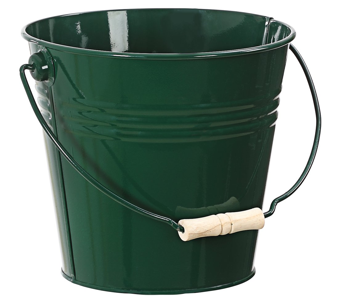 Cucharón Dehner deco, Ø 24 cm, altura 22 cm, zinc / madera, verde oscuro