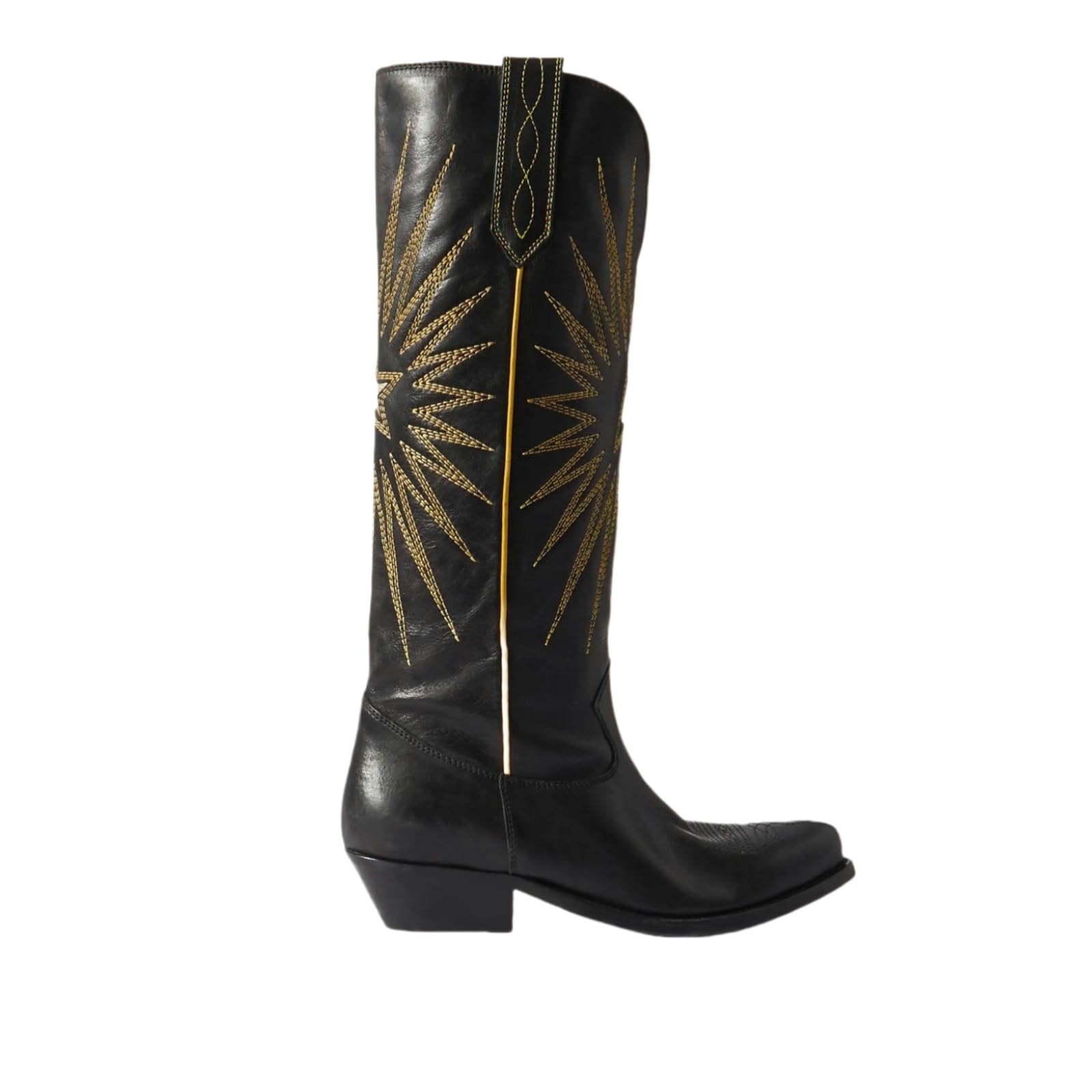 Cowboy Boots for Women Cowgirl Knee High Boots with Classic Embroidered Pull On Side Zipper Pointed Toe Chunky