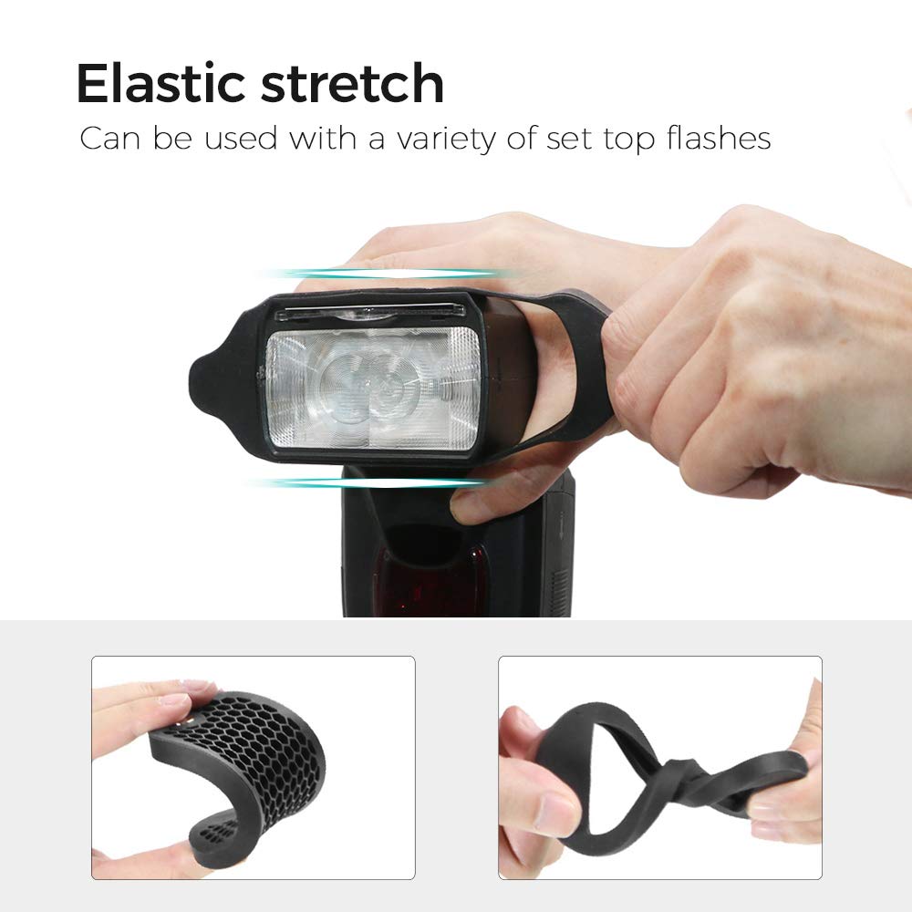 AODELAN Zestaw filtrów żelowych Flash, uniwersalna siatka o strukturze plastra miodu z 8 kolorowymi filtrami świetlnymi Speedlite do aparatu Canon Nikon Sony Godox Yongnuo lampa błyskowa