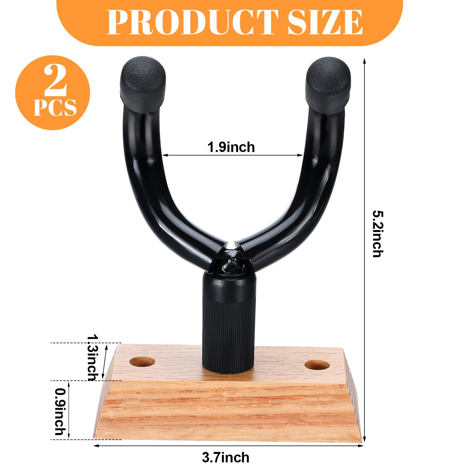 Chunful 2 Pcs Bow Hanger Wall Mount Vertical Gun Rack Hardwood Crossbow Gun Holder Guitar Hanger Displays Rack Compound Shotgun Hooks for Rifle Storage Securely Holds Airsoft Firearm