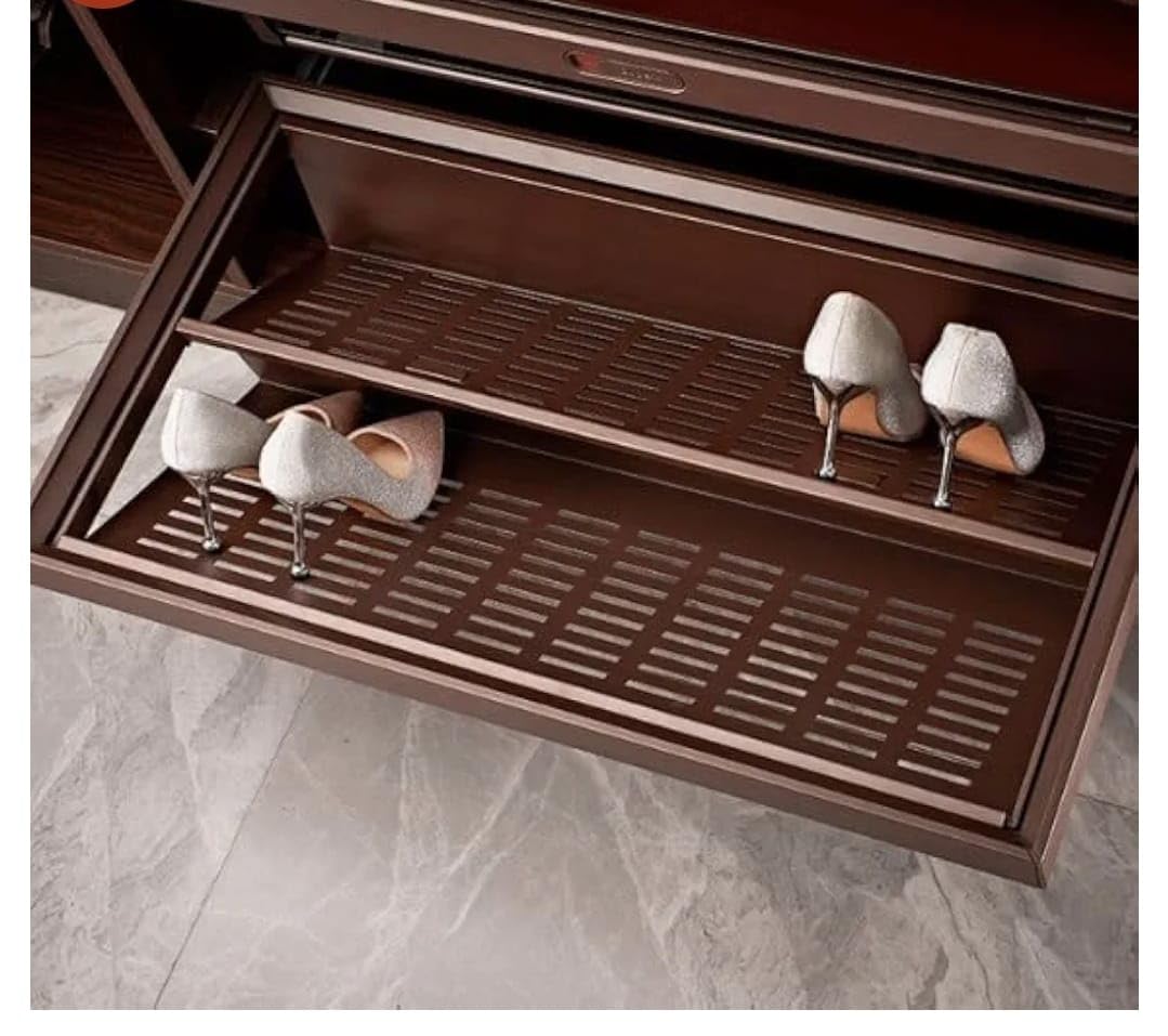 DBR Pull Out Soft Close Shoe Rack For Wardrobe Cabinet (600 MM) Mocha-image-11