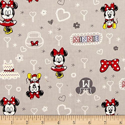 Disney Mickey Mouse & Friends Minnie Zinc Fabric by The Yard