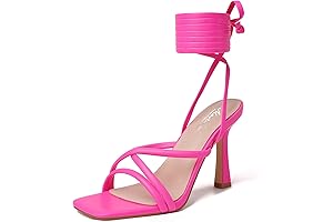 Sandal Heels for Women - Tantalizing Pink Tie Heels
