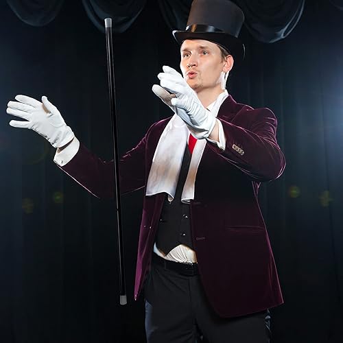 Miniatura 6 de Skylety Varita mágica de plástico de 36.5 pulgadas, bastón teatral, bastón negro de los años 20, accesorios de disfraz de Halloween, bastones de