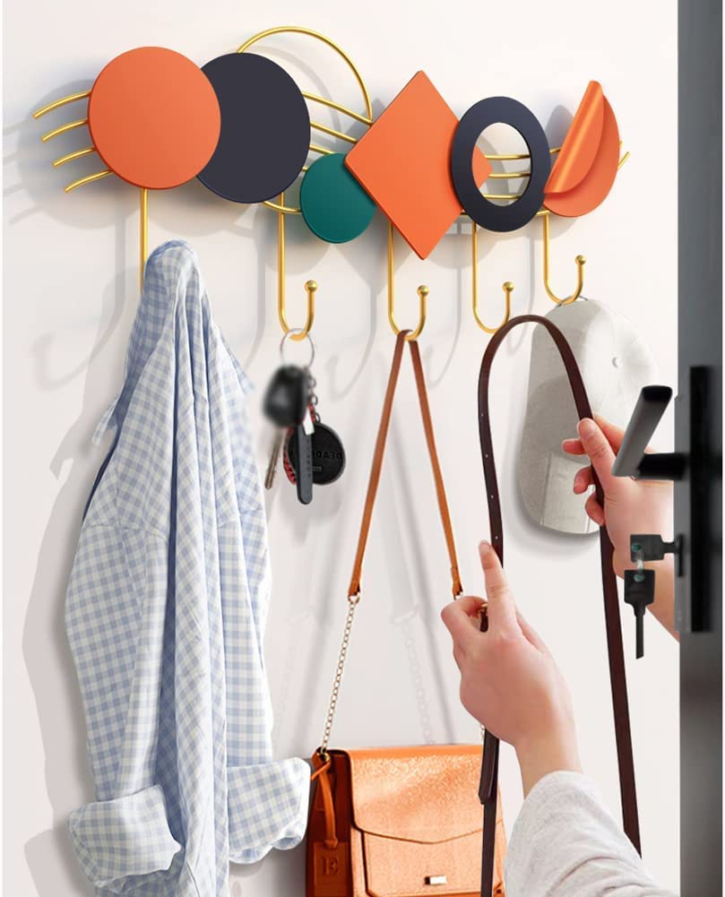 Ganci da parete in metallo per cappotti Appendiabiti decorativi da parete Versatile Gancio di stoccaggio per abbigliamento Asciugamani Zaini Elegante appendiabiti salvaspazio nizer