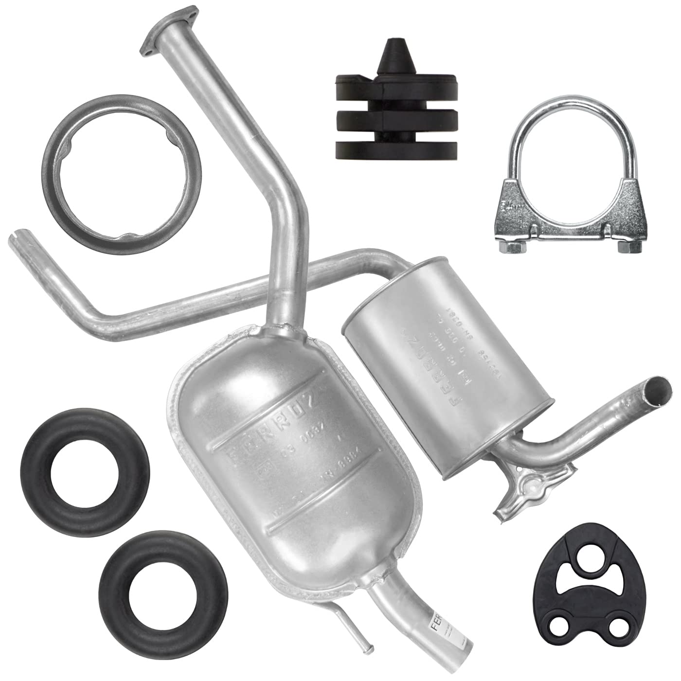 Homry Auspuff Auspuffanlage Schalldämpferset für Mercedes 190 W201 1.8 2.0