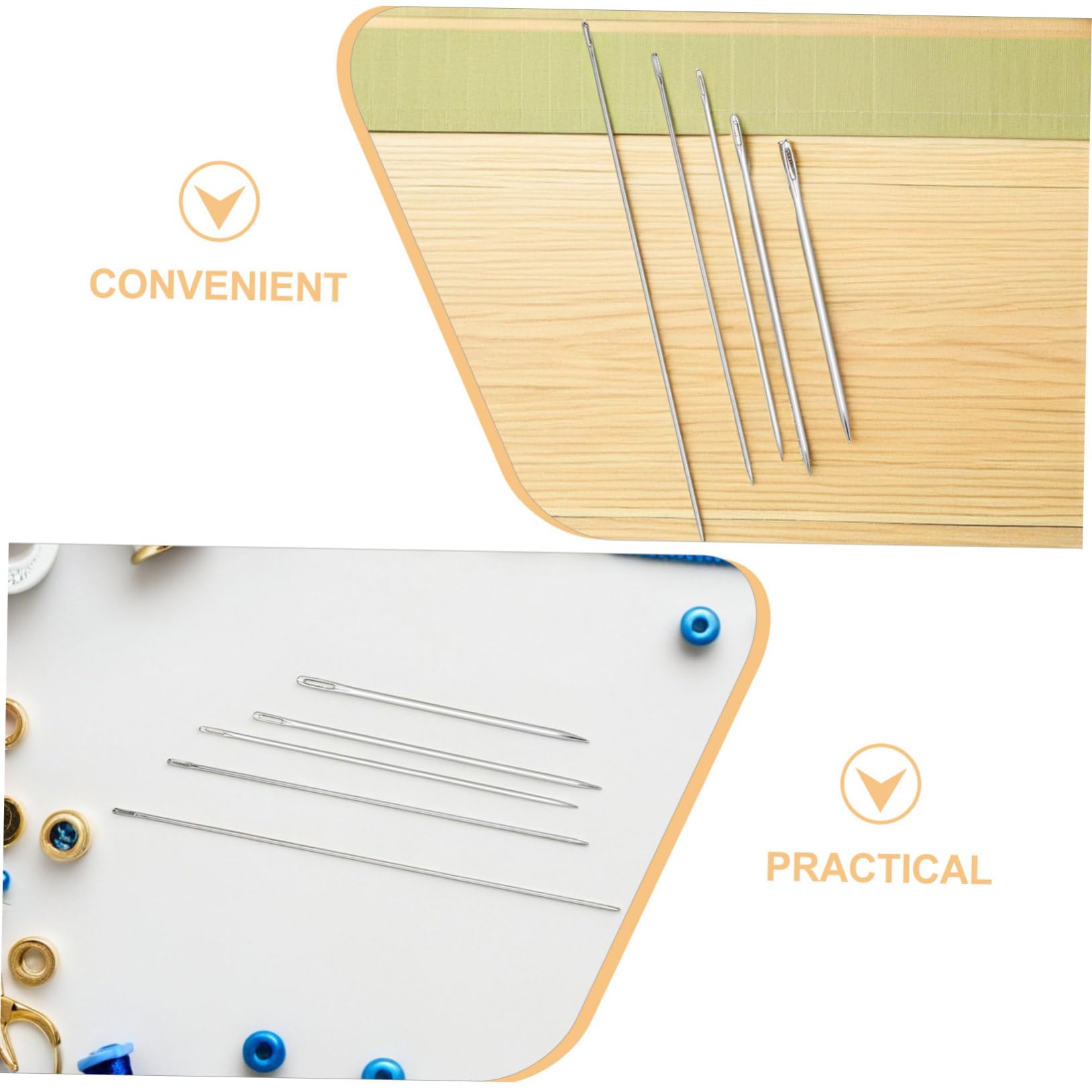 HEALSOPTHY 25 Piezas Agujas Grandes para Coser Mano Extra Largas y Resistentes para Cuero Costura y Reparación de Telas Gruesas para Fácil Enhebrado Herramienta Metálica para Bordado y
