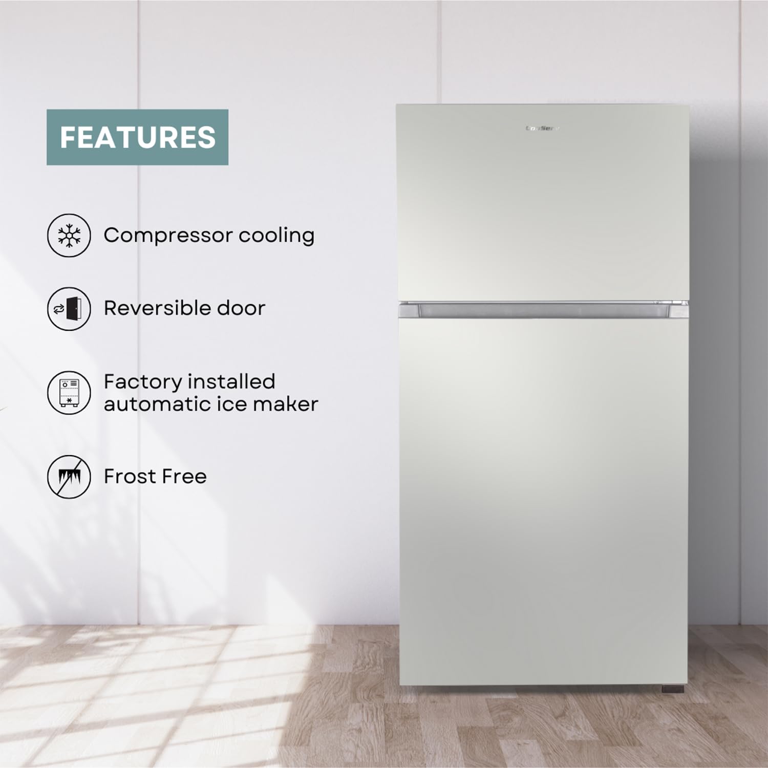 Conserv 30in Apartment Refrigerator 18cf Top Freezer Installed Ice Maker E-Star 110v on Fridge.com - View 5