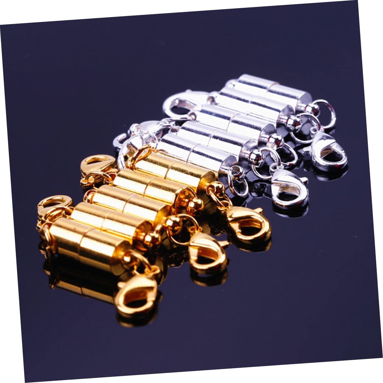 Uonlytech 5 set Chiusura A Moschettone Chiusure Magnetiche Per Collane Chiusure A Moschettone Chiusura Facile Per Collana Per e Per La Creazione 12 pezzi*5