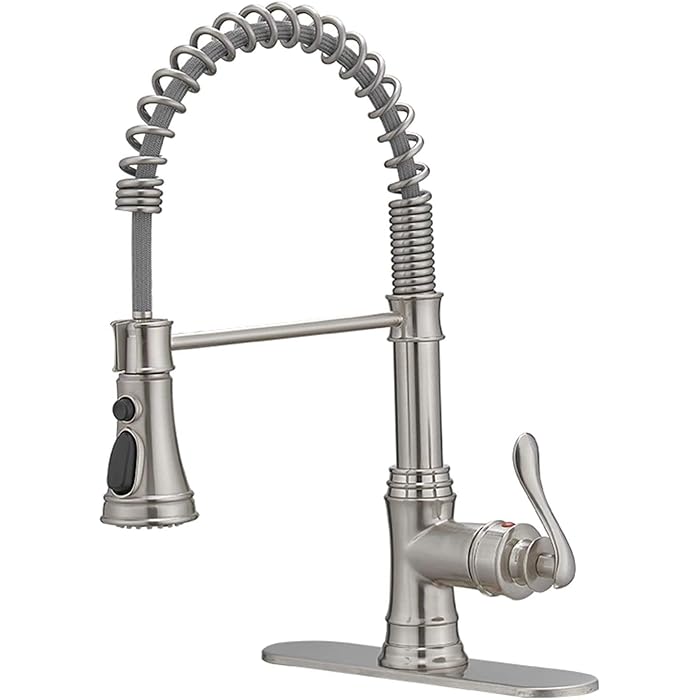 Buy Homevacious Kitchen Sink Faucet Brushed Nickel with Deck Plate High