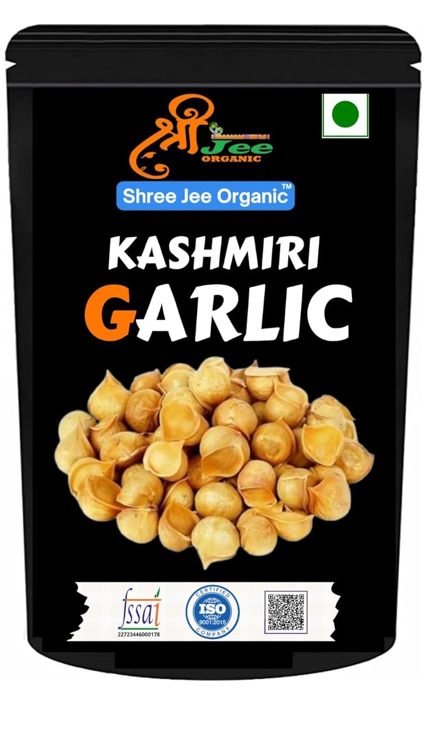 Shree Jee Organic Dry Kashmiri Garlic (250 grams) Premium Single Clove Garlic from the Himalayas, A Taste of Tradition Lehsun