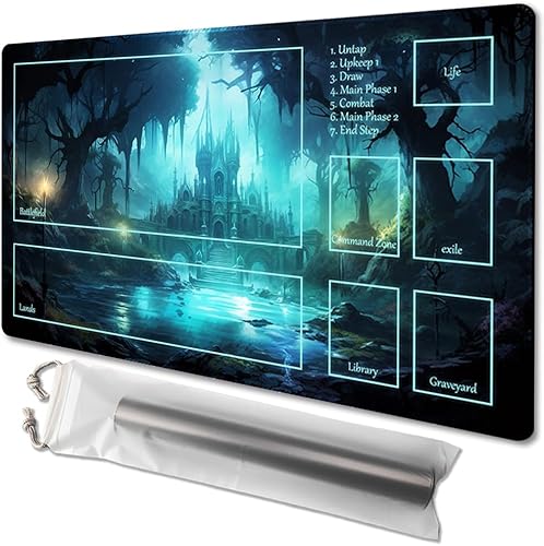 MTG - Tapete de juego de 24 x 14 pulgadas, bolsas de almacenamiento antideslizantes, ideal para entusiastas de los juegos de cartas, alfombrilla de