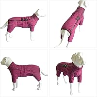 Vista 4 de Abrigo cálido para perro, chaleco de doble capa para perro, 4 patas cubiertas, resistente al viento, impermeable, reflectante, chaleco cálido