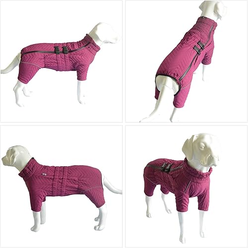 Miniatura 4 de Chaleco cálido de doble capa para perro, 4 patas cubiertas, resistente al viento, impermeable, reflectante para perros pequeños, medianos y grandes,